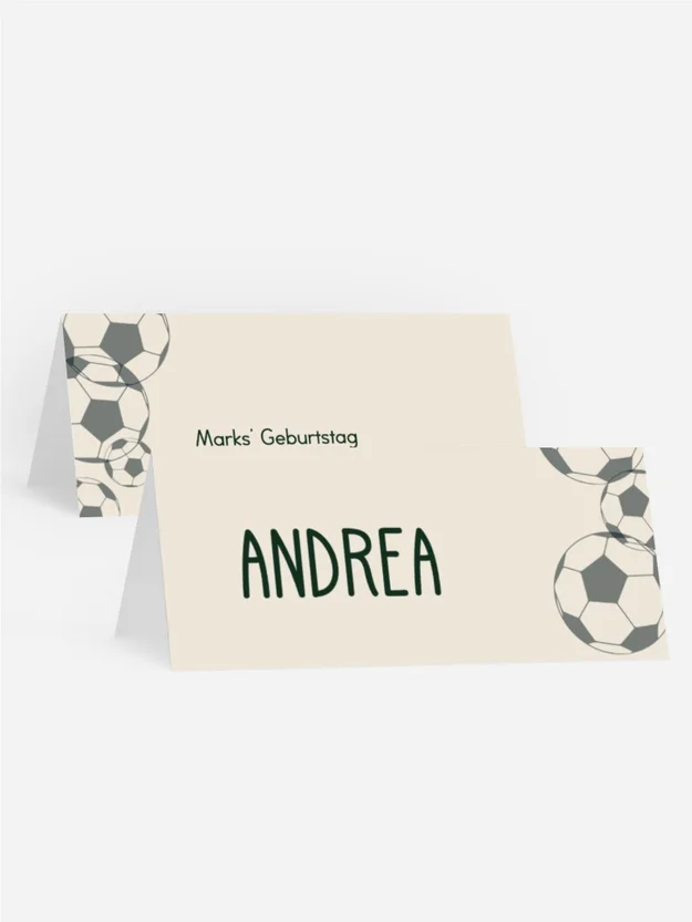 Tischkarte Geburtstag Fußballplatz