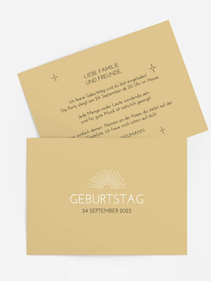Geburtstagseinladung Minimalistische Sterne Geburtstagseinladung Minimalistische Sterne