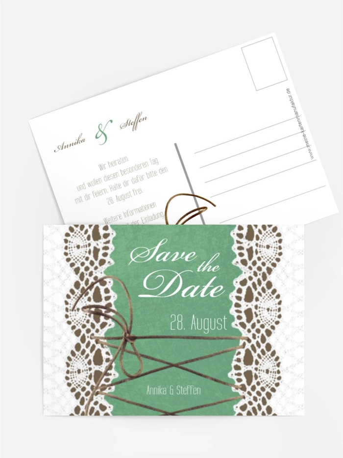 Save the Date Karte Vintage Schleife Save the Date Karte Vintage Schleife