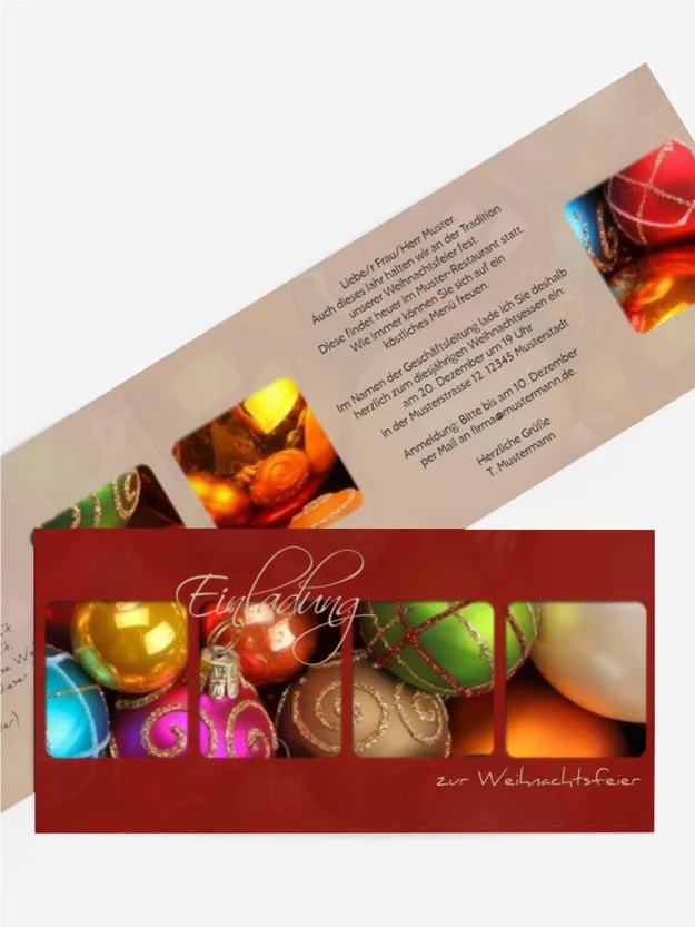 Weihnachten Einladung Geschäftlich Christbaumkugeln