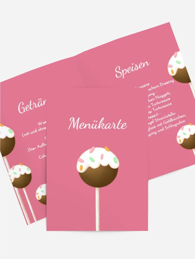 Menükarte Geburtstag  Lutscherwelt