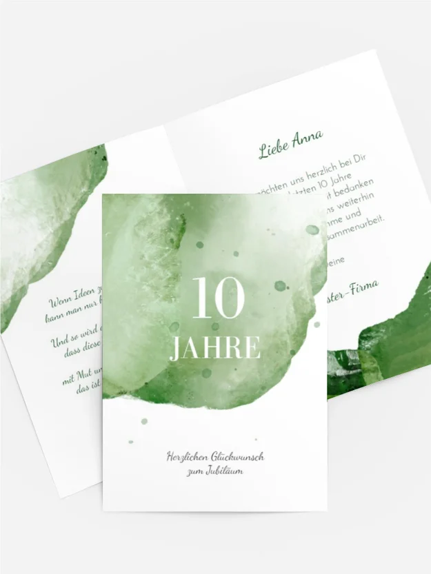 Jubiläumskarten Aquarellfleck
