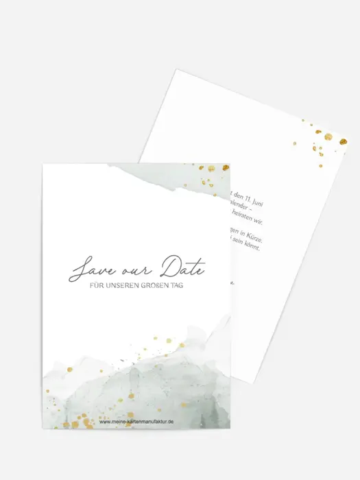 Save the Date Karte Grüner Nebel