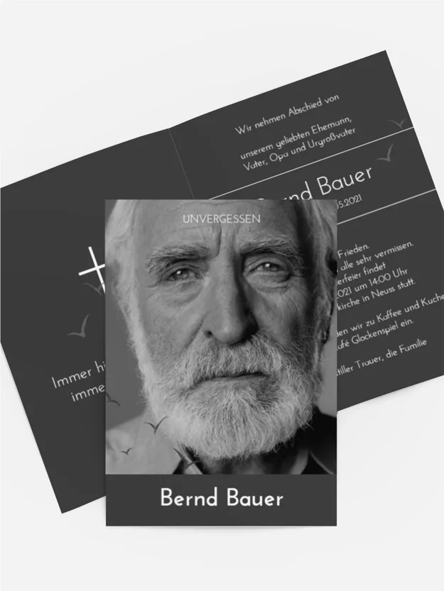 Trauerkarte Letztes Foto zum Erinnern