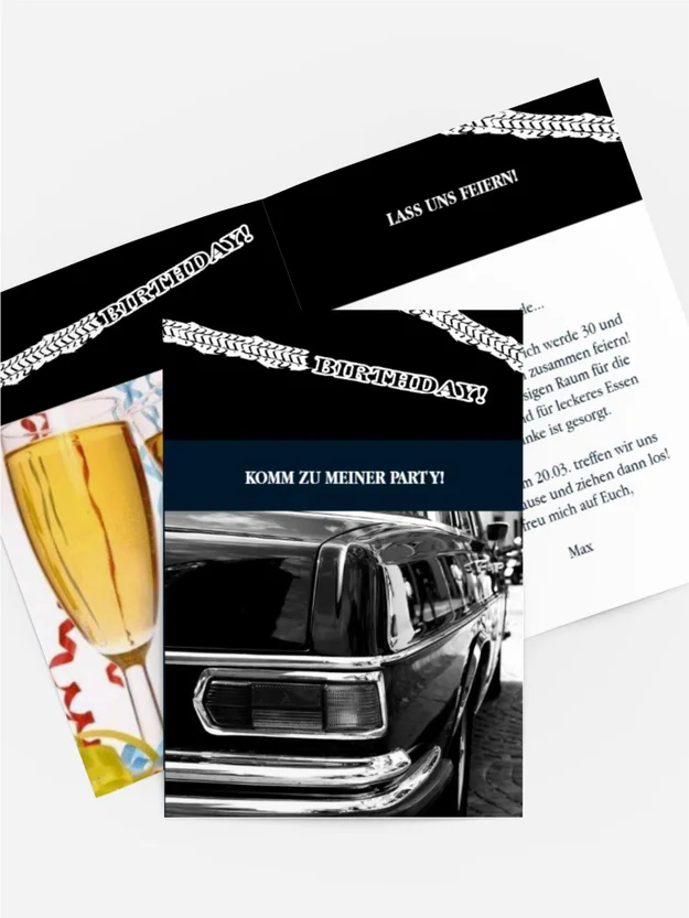 Geburtstagseinladung Reifenspur Foto