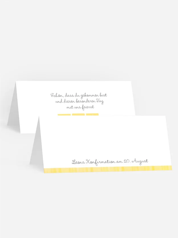 Tischkarte Konfirmation White