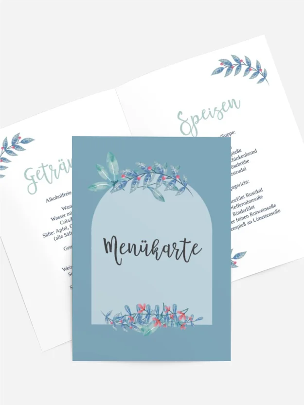 Menükarte Konfirmation Heiliger Bogen