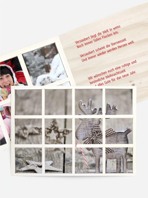Weihnachtsgrußkarte Privat Holzelch