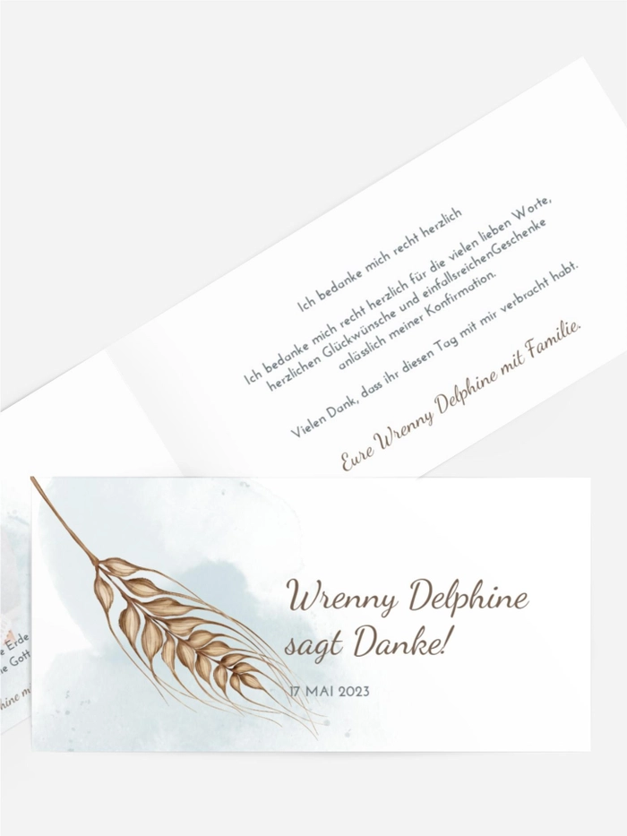 Dankeskarte Konfirmation Goldene Ährchen Dankeskarte Konfirmation Goldene Ährchen