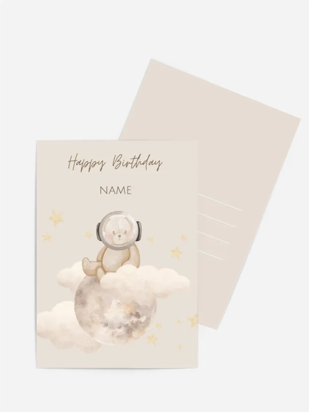 Geburtstagskarte Astro-Bär | Name personalisierbar