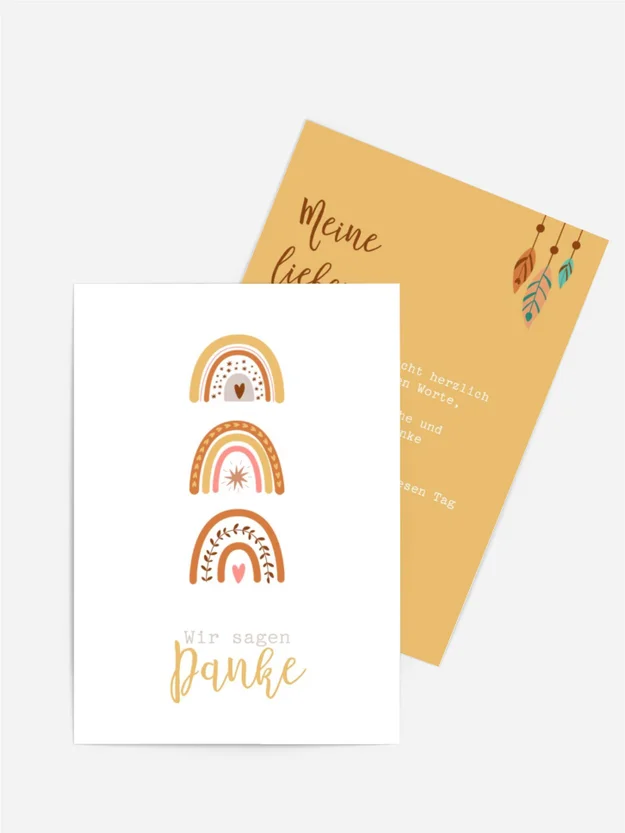 Dankeskarte Taufe Drei Regenbögen Dankeskarte Taufe Drei Regenbögen