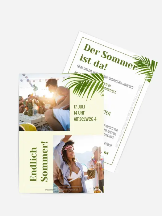 Sommerfest Einladung Party unter Palmen