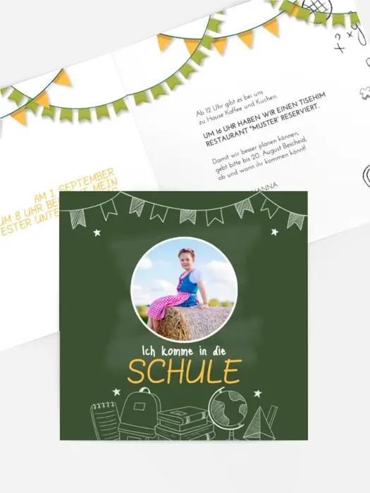Einladungskarte Einschulung Herbstanfang Einladungskarte Einschulung Herbstanfang