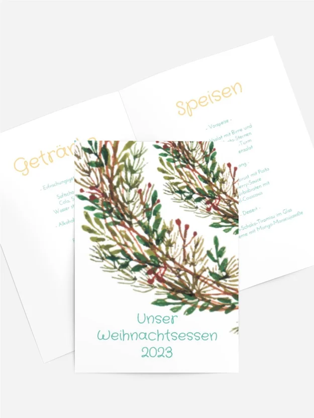 Menükarte Weihnachten Kranz für Weihnachten