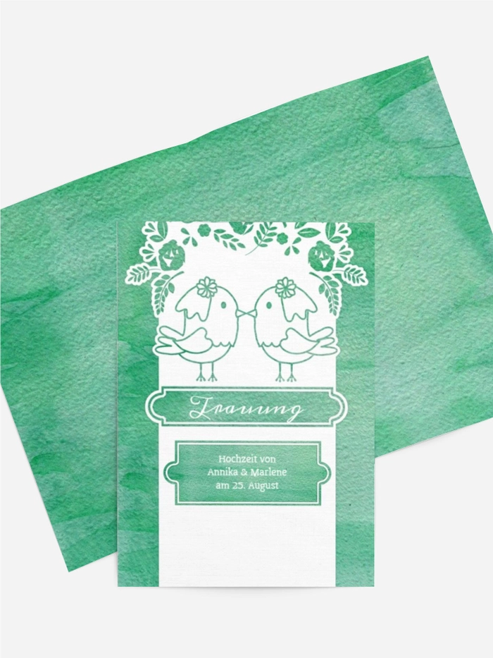 Kirchenheft Umschlag Vogelpaar Brautkleid Kirchenheft Umschlag Vogelpaar Brautkleid