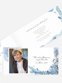 Dankeskarte Kommunion Aquarellblumen