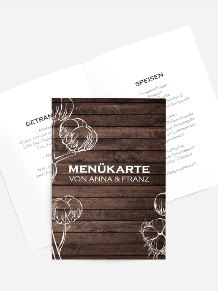 Menükarte Starke Wand