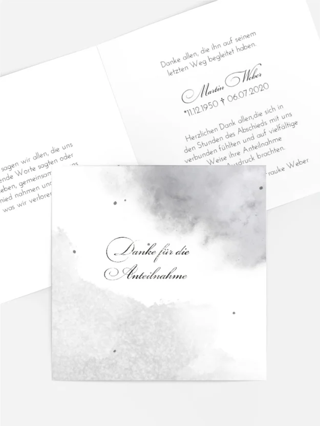 Trauerdanksagung Stille