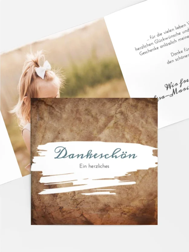 Dankeskarte Kommunion Barfuß im Sand