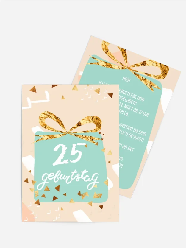 Geburtstagseinladung 25 Geschenke