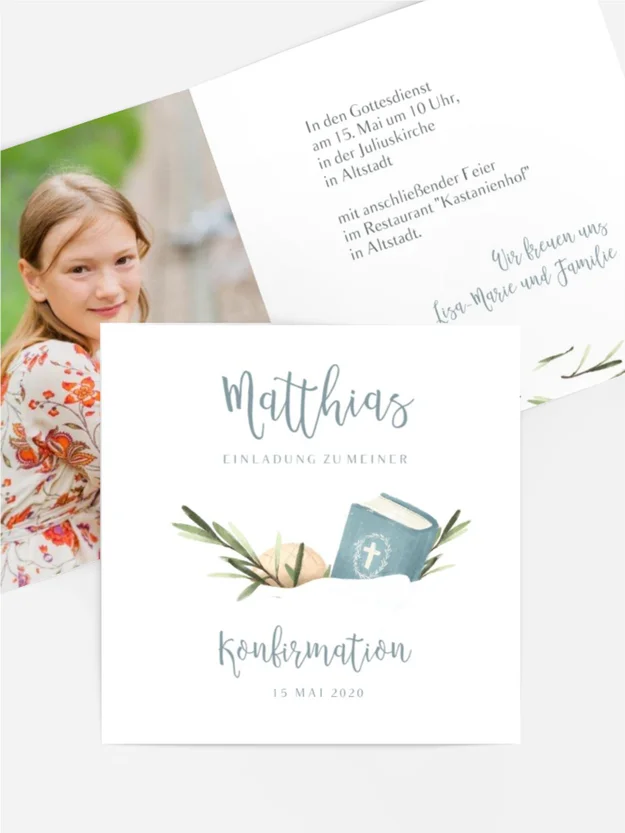 Einladungskarte Konfirmation Thymian Einladungskarte Konfirmation Thymian