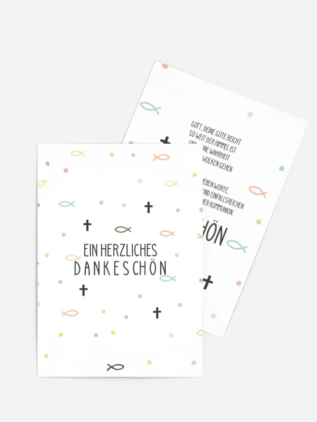 Dankeskarte Firmung Blumen im Herzen