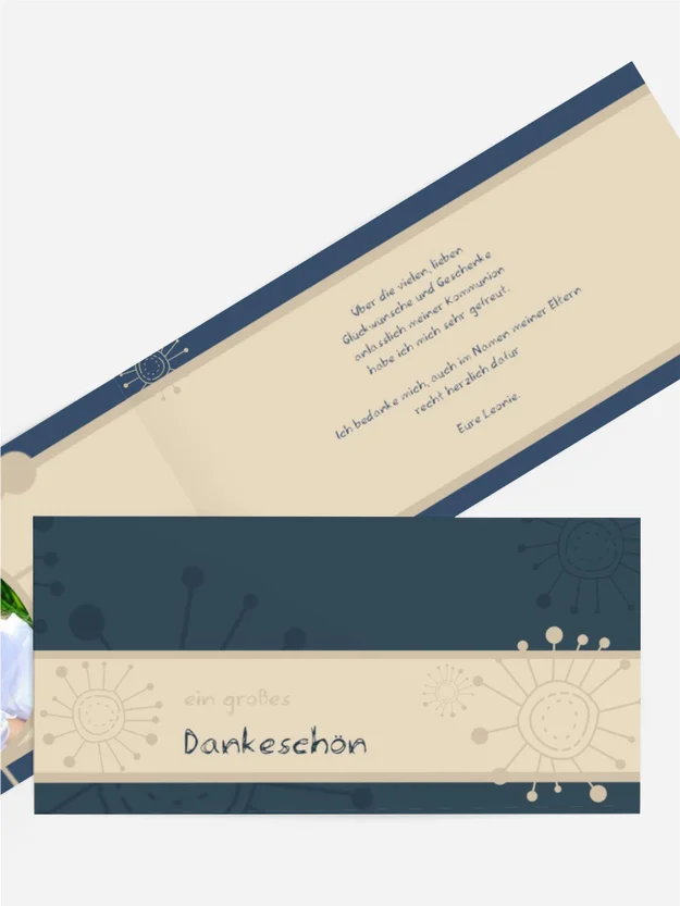 Dankeskarte Kommunion Blumen