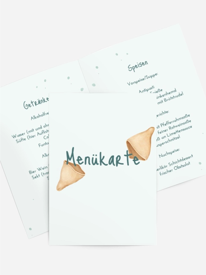 Menükarte Geburtstag Kekse mit Wünschen Menükarte Geburtstag Kekse mit Wünschen