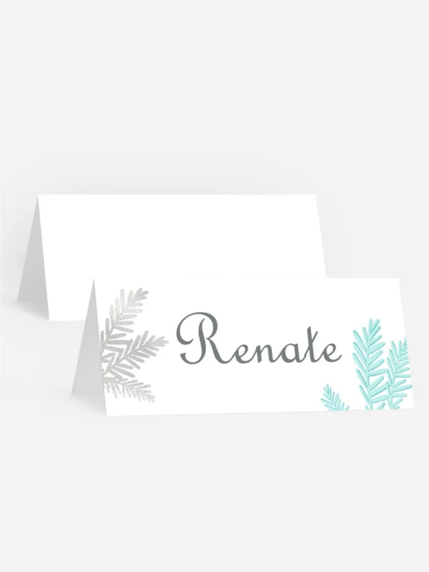 Tischkarte Weihnachten Eiszweig