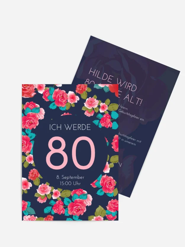 Geburtstagseinladung Rosengarten
