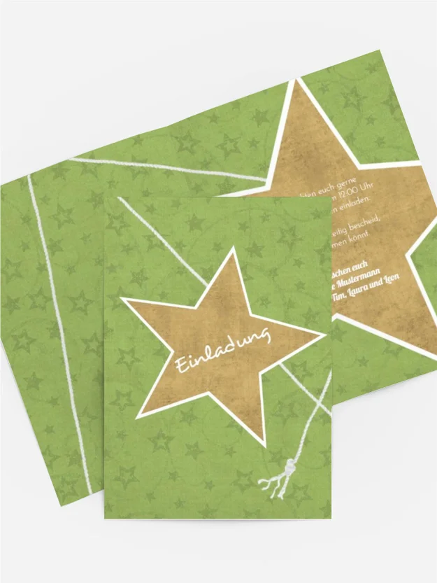 Weihnachts Einladungskarte pirvat Sternenschnur