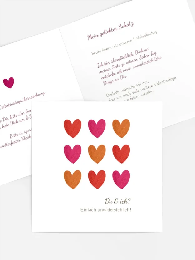 Valentinskarte Farben der Liebe