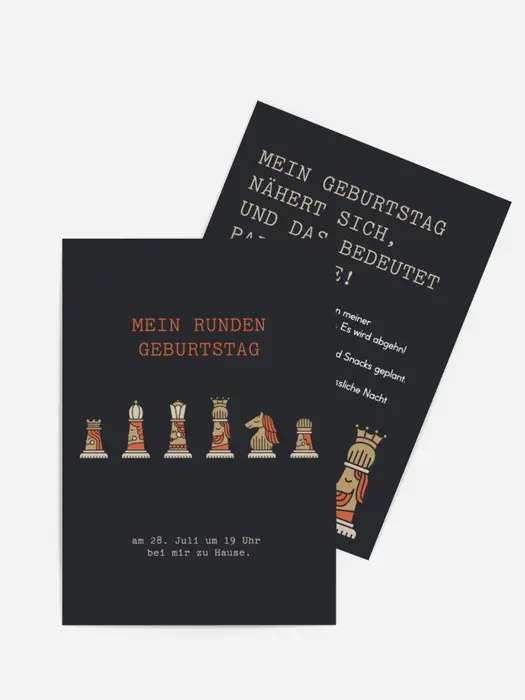 Geburtstagseinladung Schachspiel