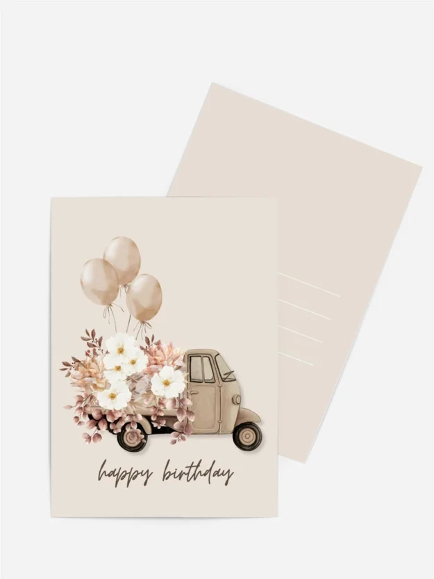 Geburtstagskarte Blumen-Ape