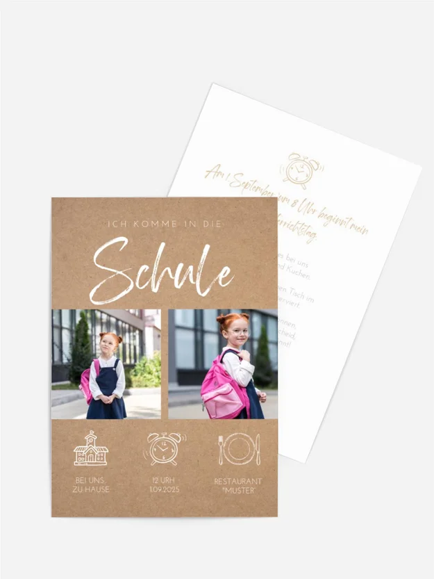 Einladungskarte Einschulung Schulfach