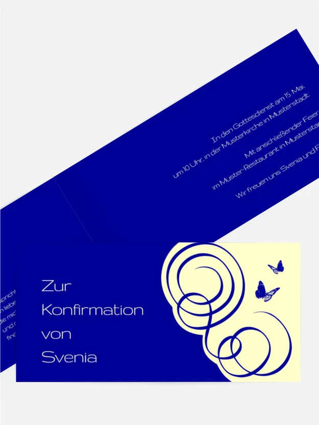 Einladungskarte Konfirmation Butterfly Einladungskarte Konfirmation Butterfly