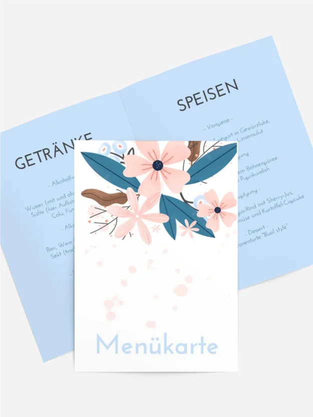 Menükarte Geburtstag Farbe fallen