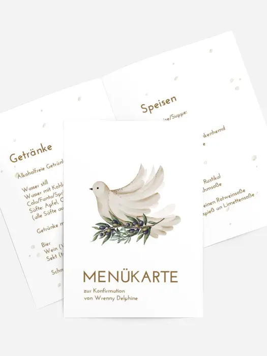 Menükarte Konfirmation Heilige Halskette