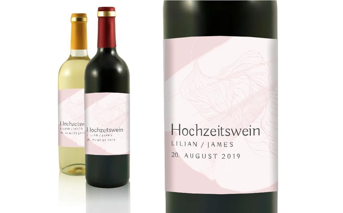 Hochzeit Flaschenetiketten Wüstenwind