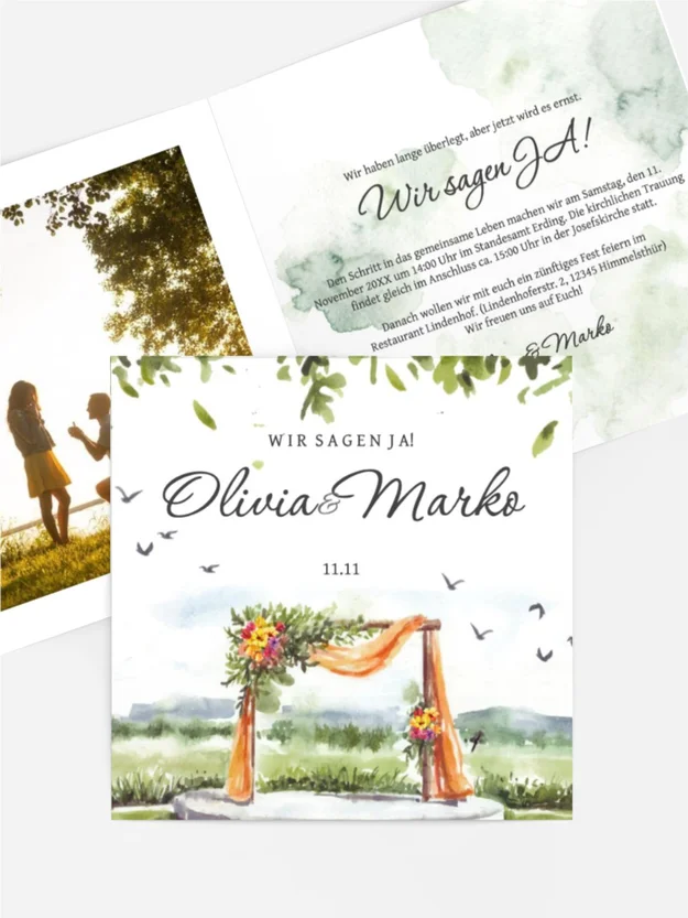 Hochzeitseinladung Schöne aussicht