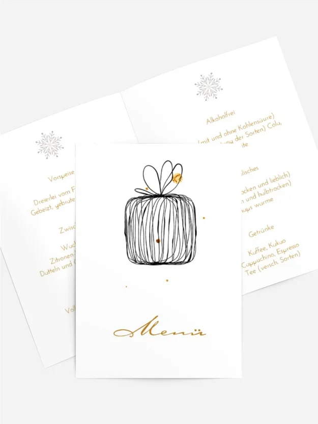 Weihnachtsmenükarte Ein kleines Glück