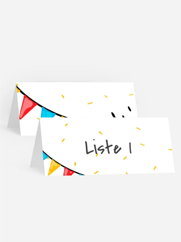 Tischkarte Geburtstag Fähnchen