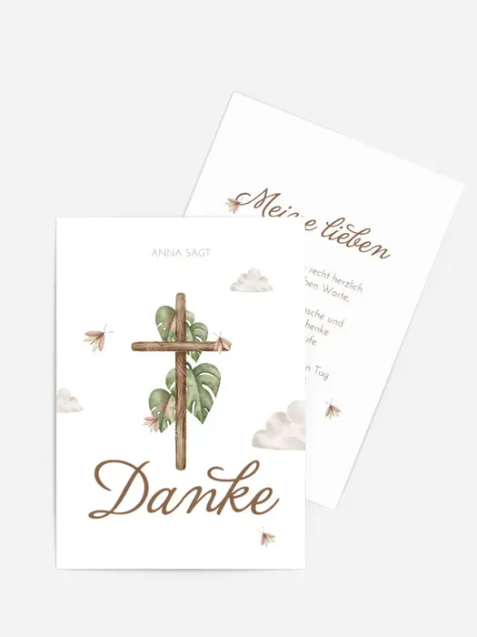 Dankeskarte Taufe Ein zerbrechliches Baby
