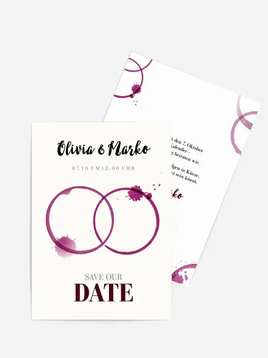 Save the Date Karte Zwei Kreise
