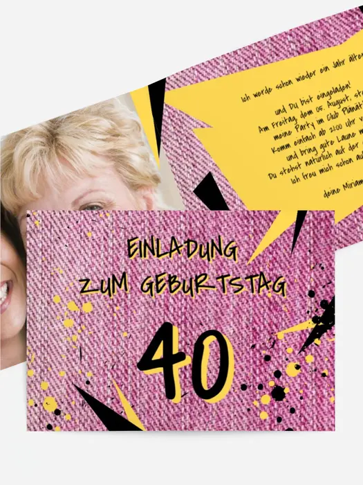 Einladung zum Geburtstag Jeans Style 40 Foto