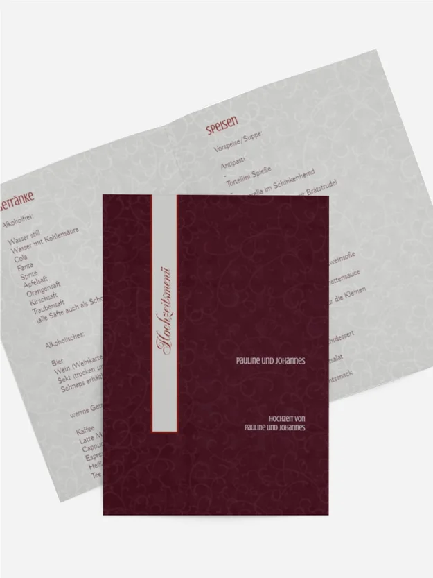 Menükarte Für immer