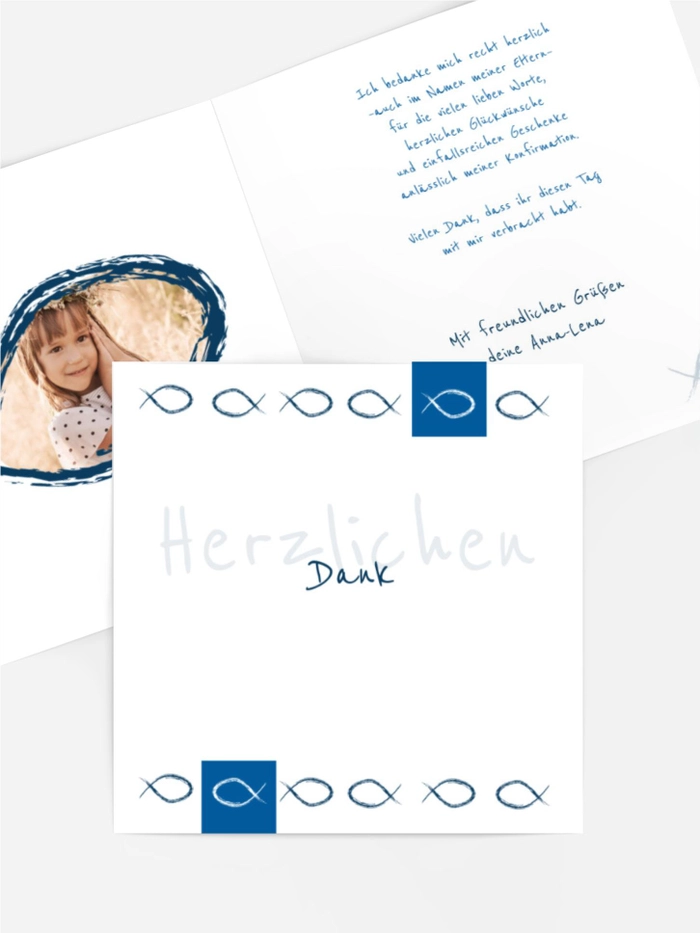 Dankeskarte Konfirmation Fische