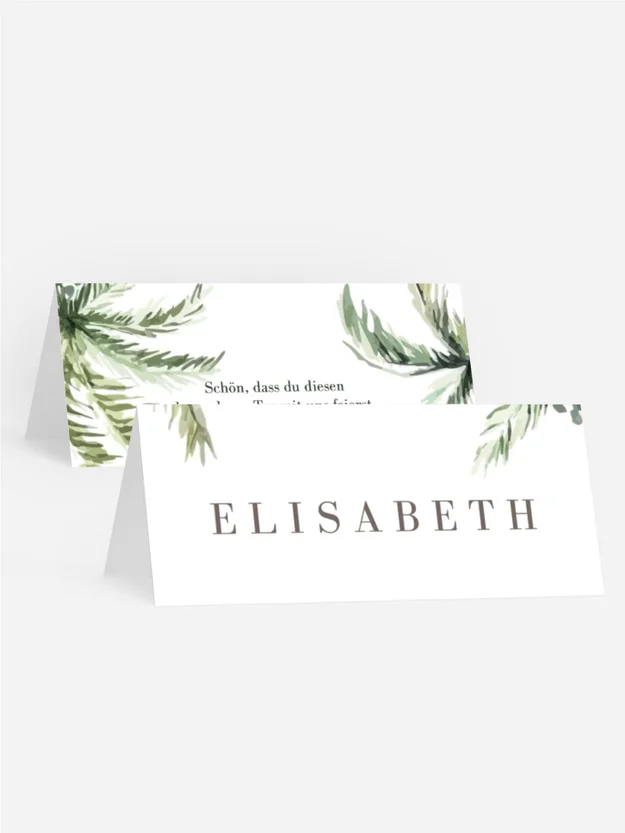 Tischkarte Oase der Liebe