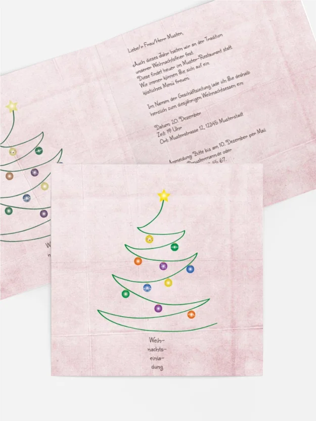 Einladung Geschäftlich Weihnachtsbaum