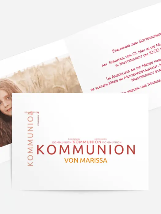 Einladungskarte Kommunion Script